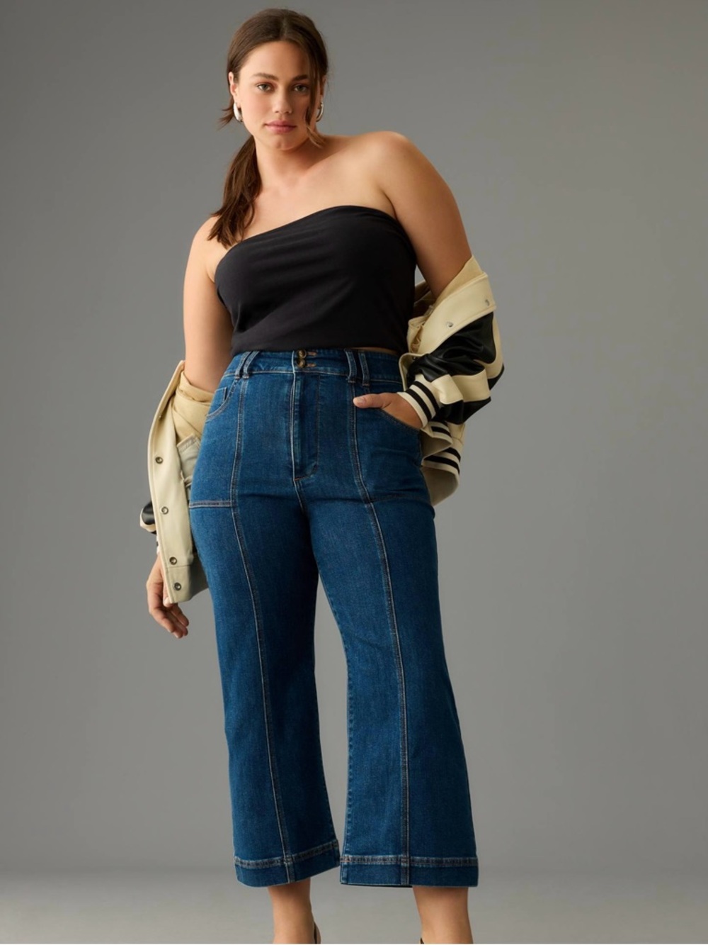 Anthropologie Pilcro | The Skipper Seamed High-Rise Cropped Wide-Leg Jeans ~ 30 - Picture 7 of 15